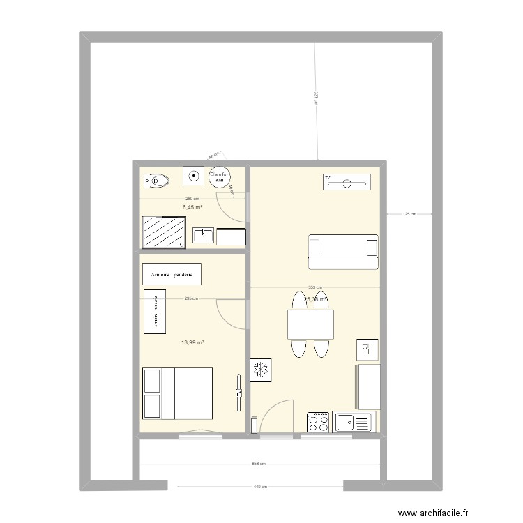 carmaux gianni 5. Plan de 3 pièces et 46 m2