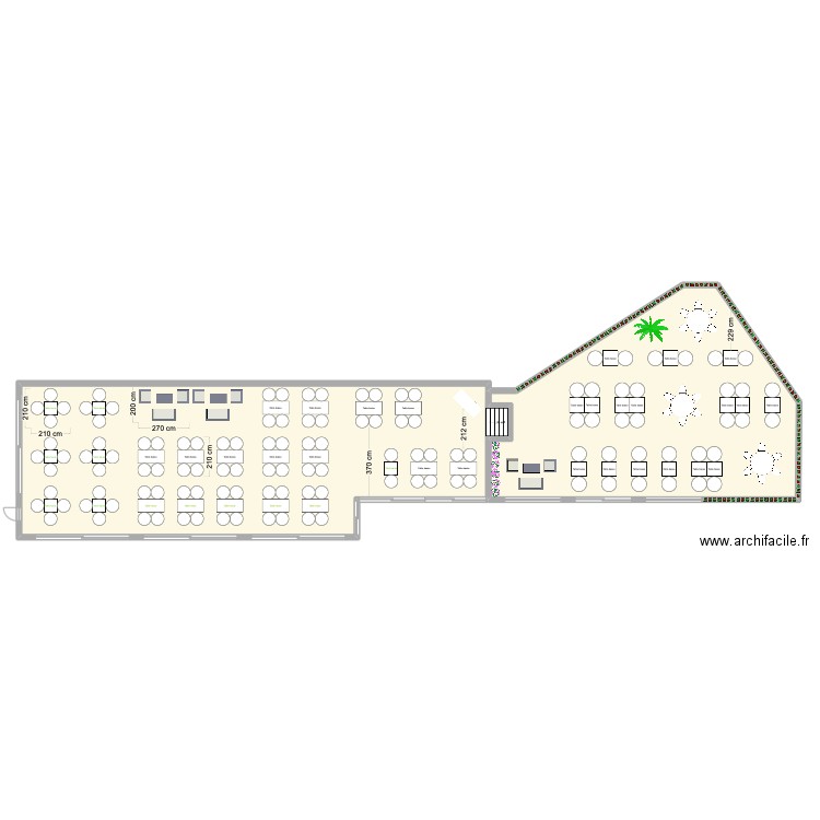 Terrasse v3. Plan de 3 pièces et 318 m2