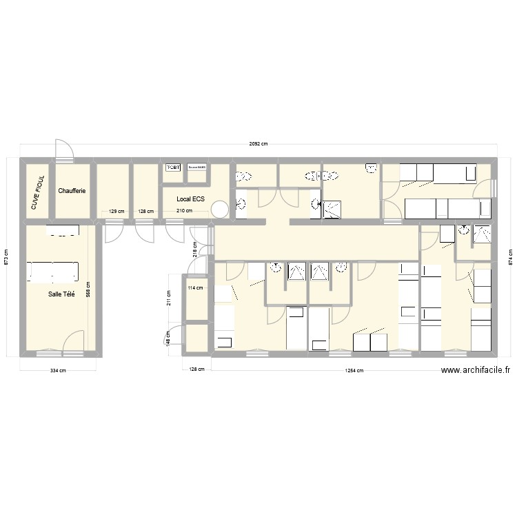 itgb total. Plan de 20 pièces et 132 m2