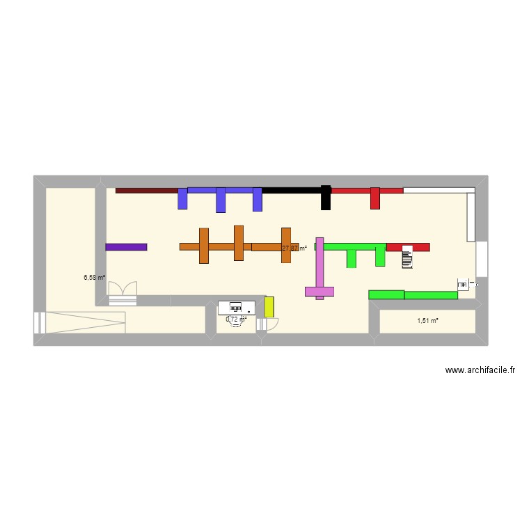 plan magasin 2. Plan de 4 pièces et 37 m2