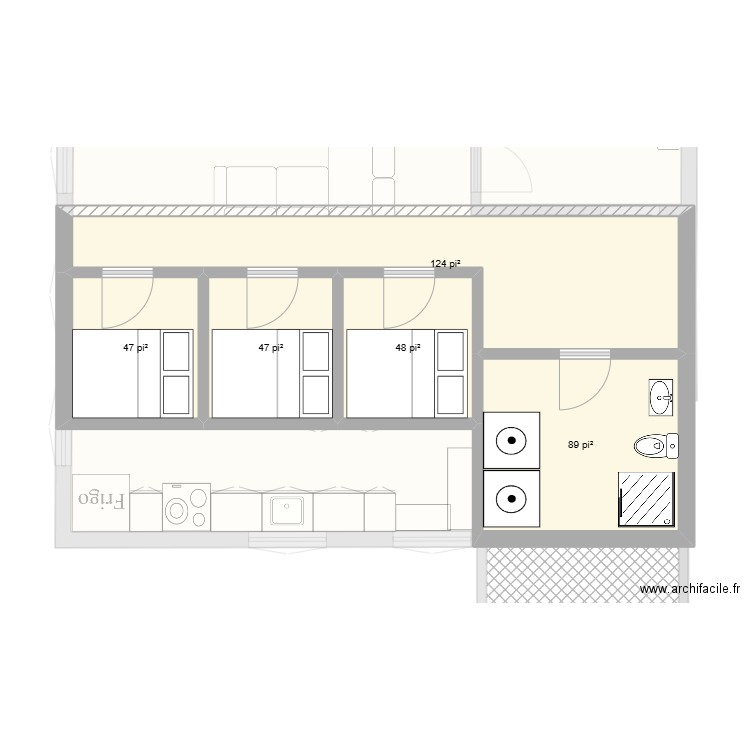 Plan Normand. Plan de 13 pièces et 128 m2