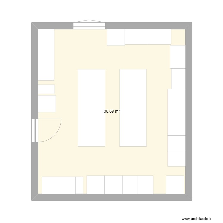 Plan du laboratoire modulaire. Plan de 1 pièce et 37 m2