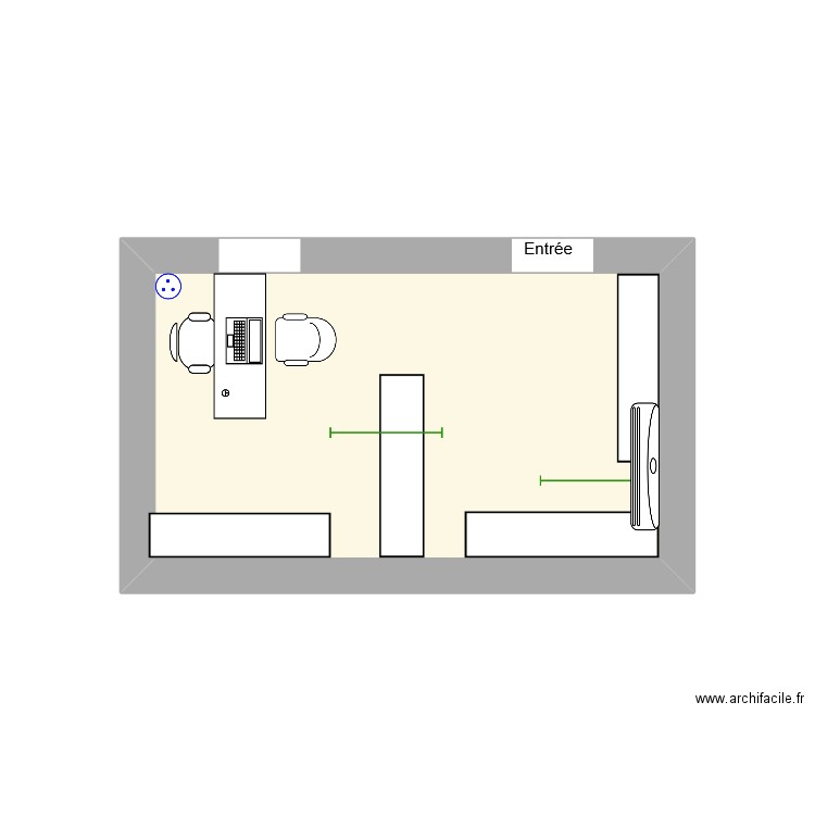 magasin logistique. Plan de 1 pièce et 8 m2