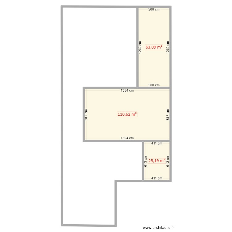 Plan CATIER LAFON GUITTENY. Plan de 3 pièces et 199 m2