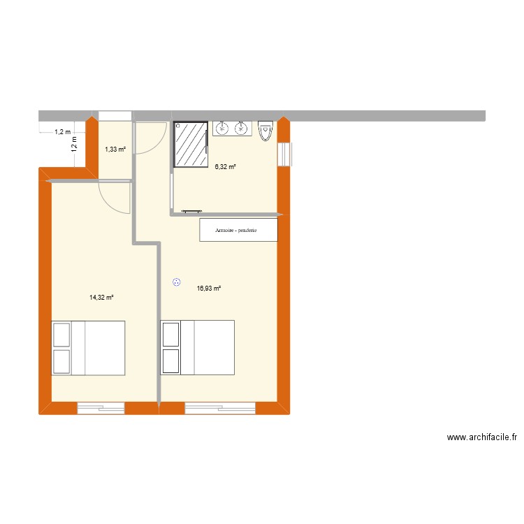 extension2025. Plan de 4 pièces et 39 m2