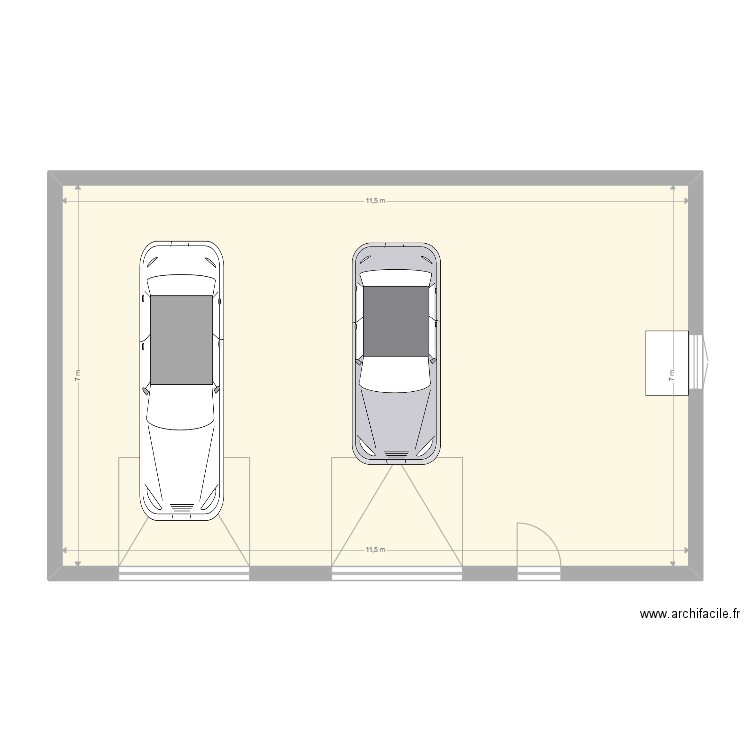 Garage. Plan de 1 pièce et 81 m2