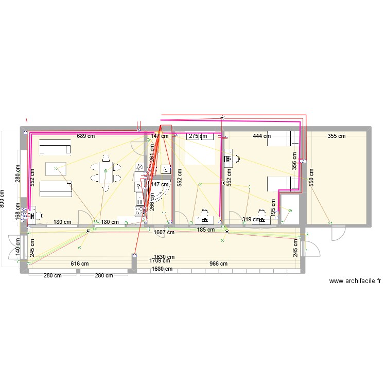 Réseau Elec final 2. Plan de 7 pièces et 142 m2