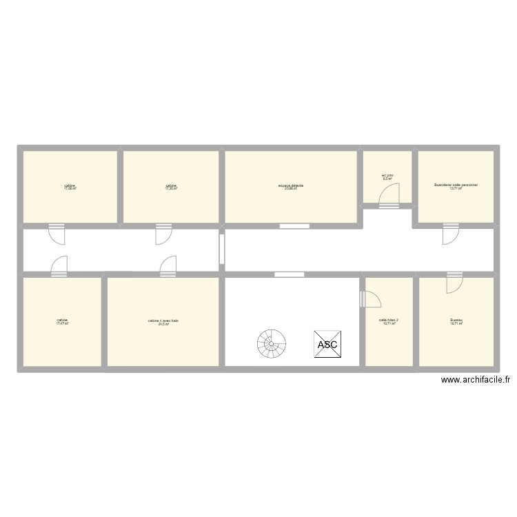 plan 1 etage spa. Plan de 9 pièces et 148 m2