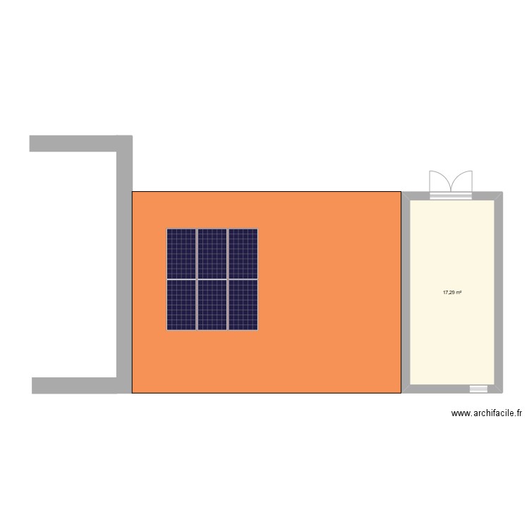 garage. Plan de 1 pièce et 17 m2