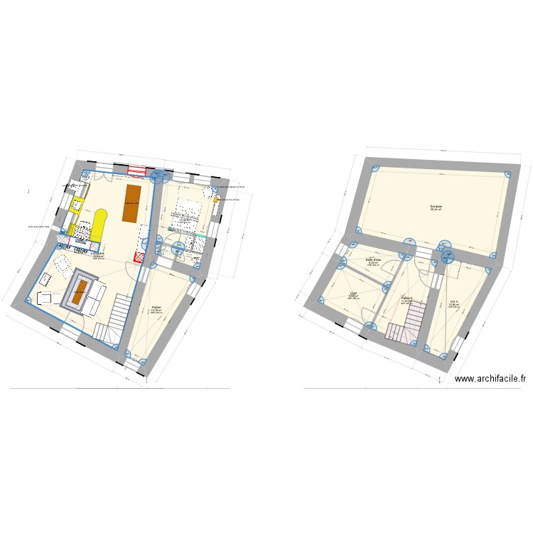 11bis_plan_projet WC séparér_chA1/cabinet Sophrologie_Rivières. Plan de 8 pièces et 139 m2