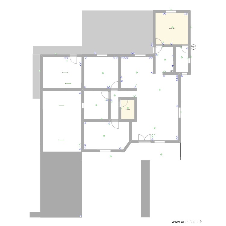 Maison Matoury. Plan de 2 pièces et 17 m2