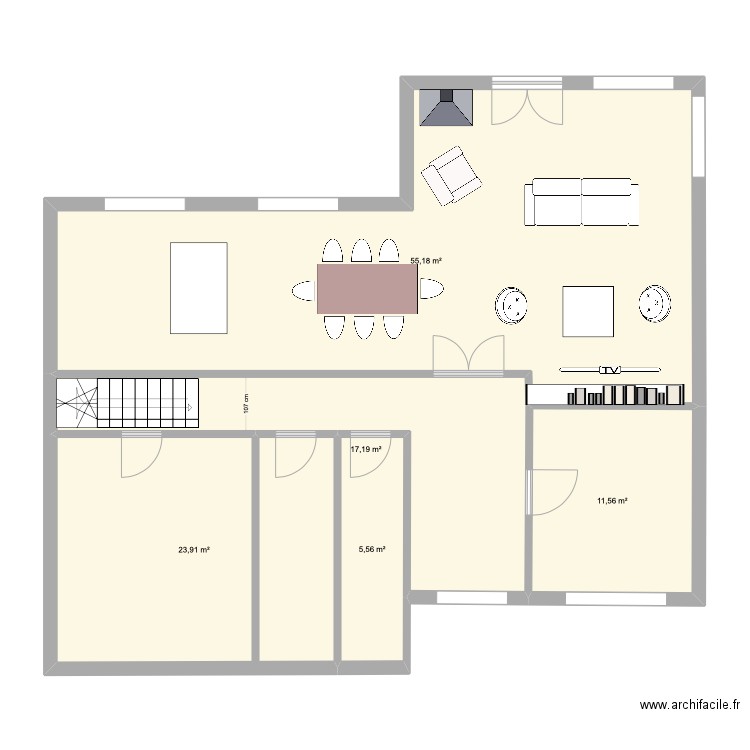 26 Charles Peguy. Plan de 5 pièces et 113 m2