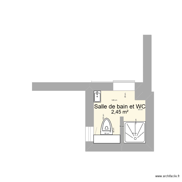 FRIZZI Initial. Plan de 1 pièce et 2 m2