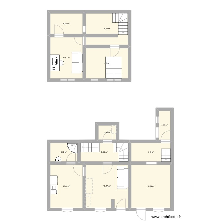 Maison st george. Plan de 12 pièces et 91 m2