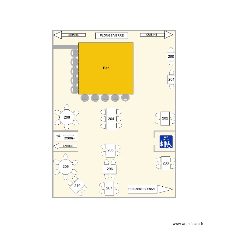 Croisette plan interieur bas. Plan de 1 pièce et 22 m2