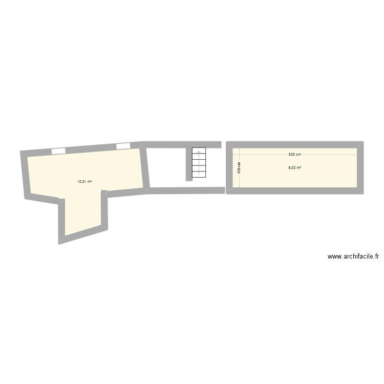 ÉTAGE - CHAMBRES. Plan de 2 pièces et 20 m2