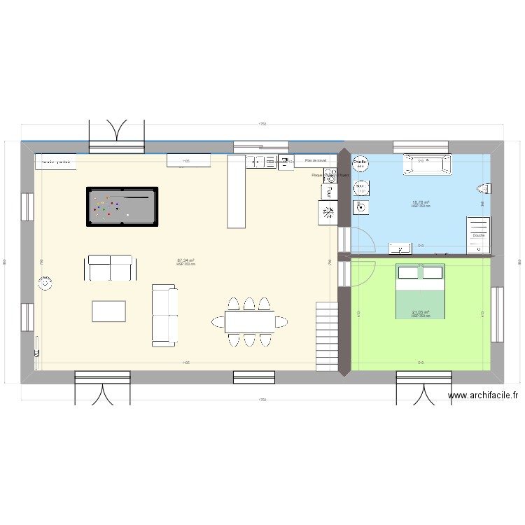 Cros Noyer 2. Plan de 3 pièces et 127 m2