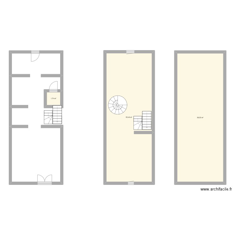 maison. Plan de 3 pièces et 114 m2