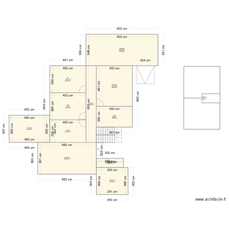 plan1. Plan de 11 pièces et 149 m2