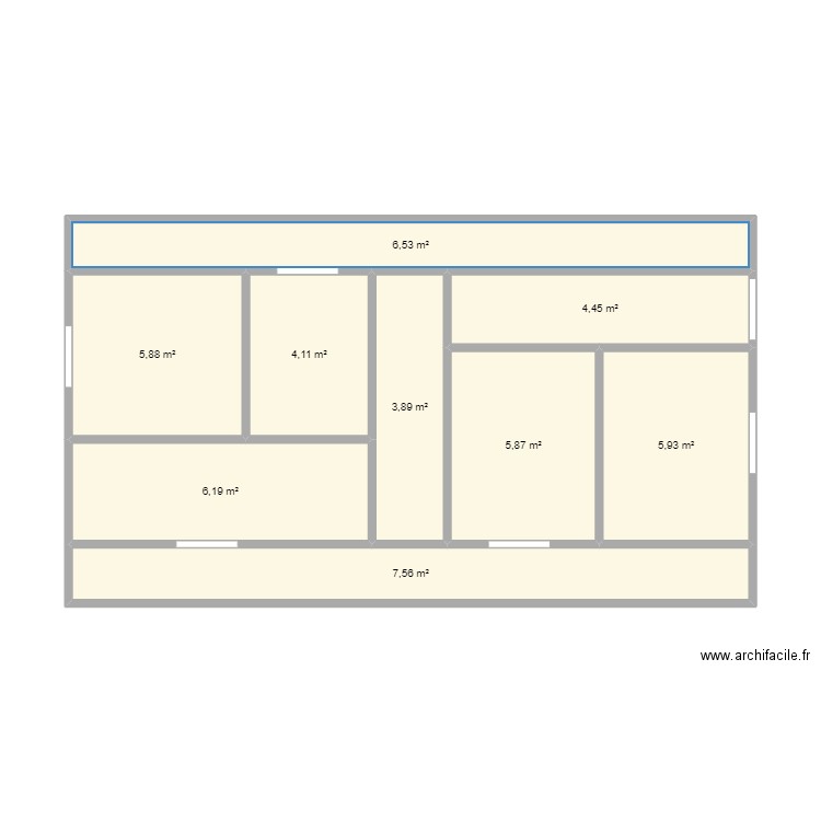 Togoliving / batiment A / Deuxième étage. Plan de 9 pièces et 50 m2