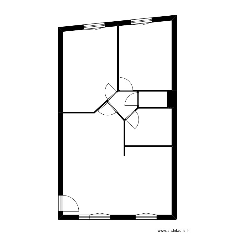 LE PLANTIER. Plan de 5 pièces et 64 m2