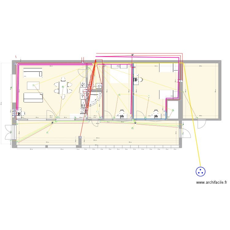 Réseau Elec final. Plan de 7 pièces et 142 m2