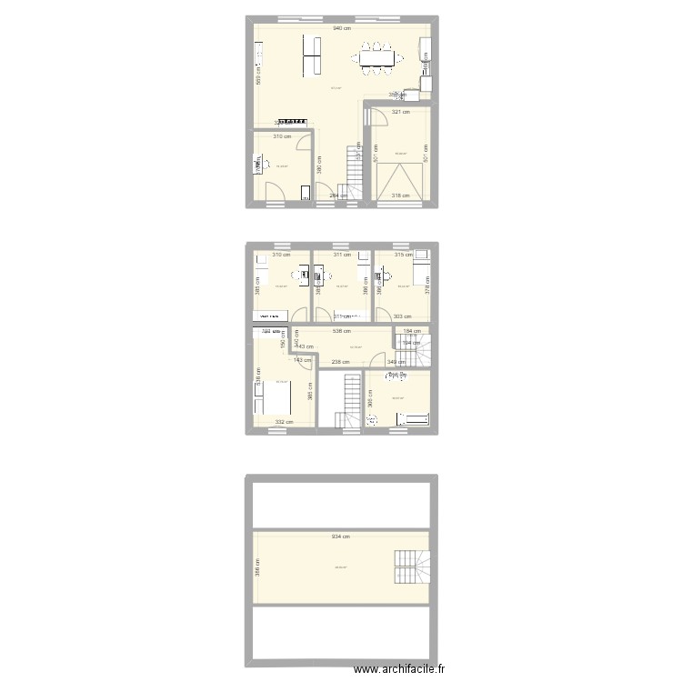 impasse-robert. Plan de 11 pièces et 198 m2