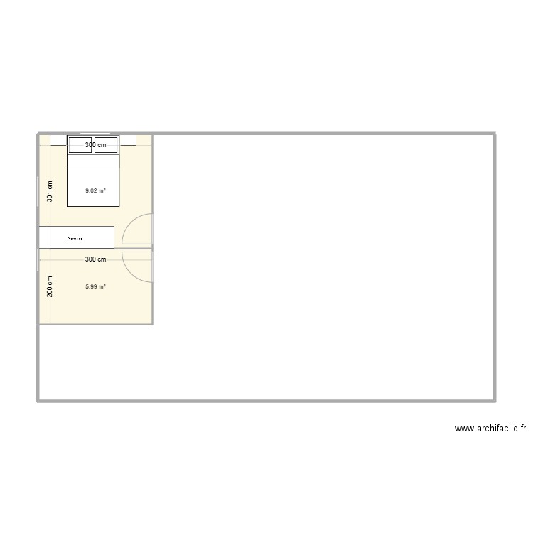 Taller. Plan de 2 pièces et 15 m2