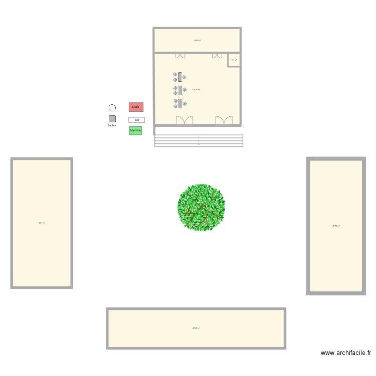 binbin. Plan de 6 pièces et 208 m2