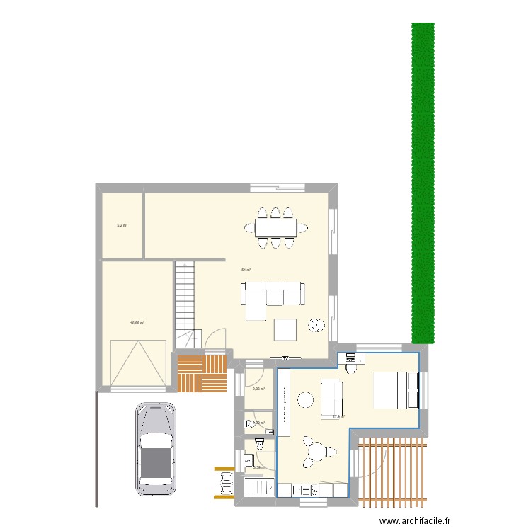 Test. Plan de 7 pièces et 108 m2