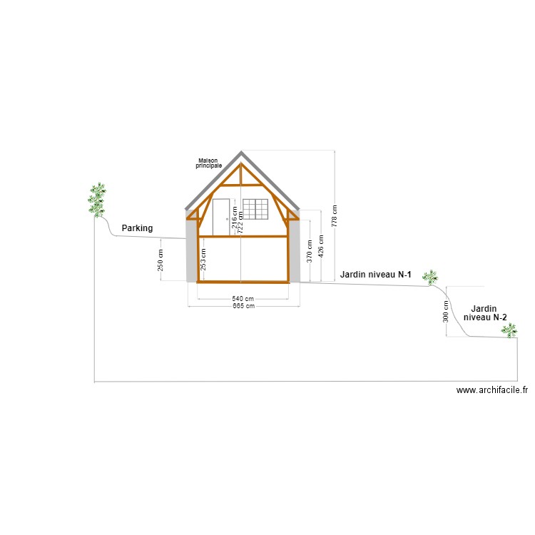 Marzan plan de coupe avant travaux. Plan de 0 pièce et 0 m2