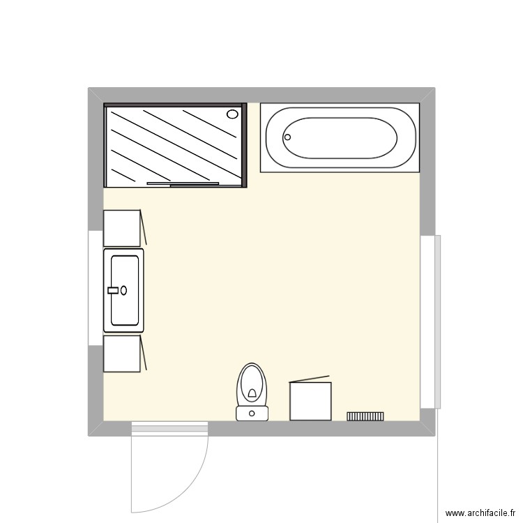 Salle de bain Sophie et Denis. Plan de 1 pièce et 11 m2