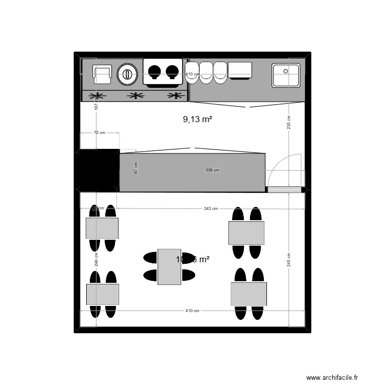 misk hotel. Plan de 3 pièces et 20 m2