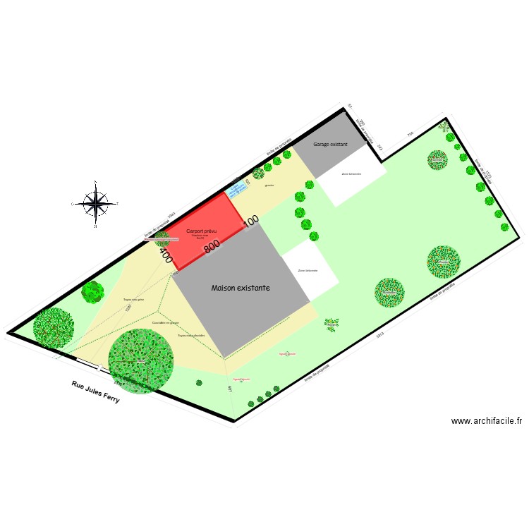 plan de masse dp2. Plan de 4 pièces et 825 m2