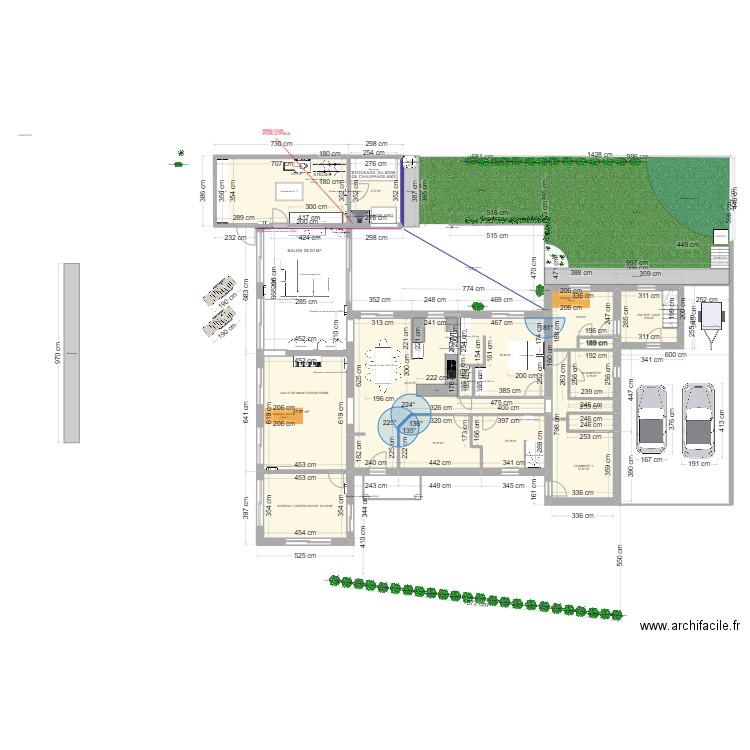 12-08-24 VERANDA SUITE SALON VERSION OXA V2.0. Plan de 15 pièces et 206 m2