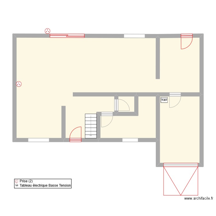 DELVILLE. Plan de 4 pièces et 89 m2