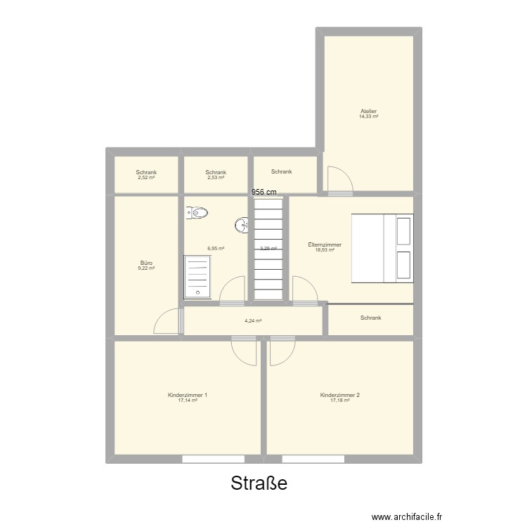 Ihringen OG. Plan de 10 pièces et 96 m2