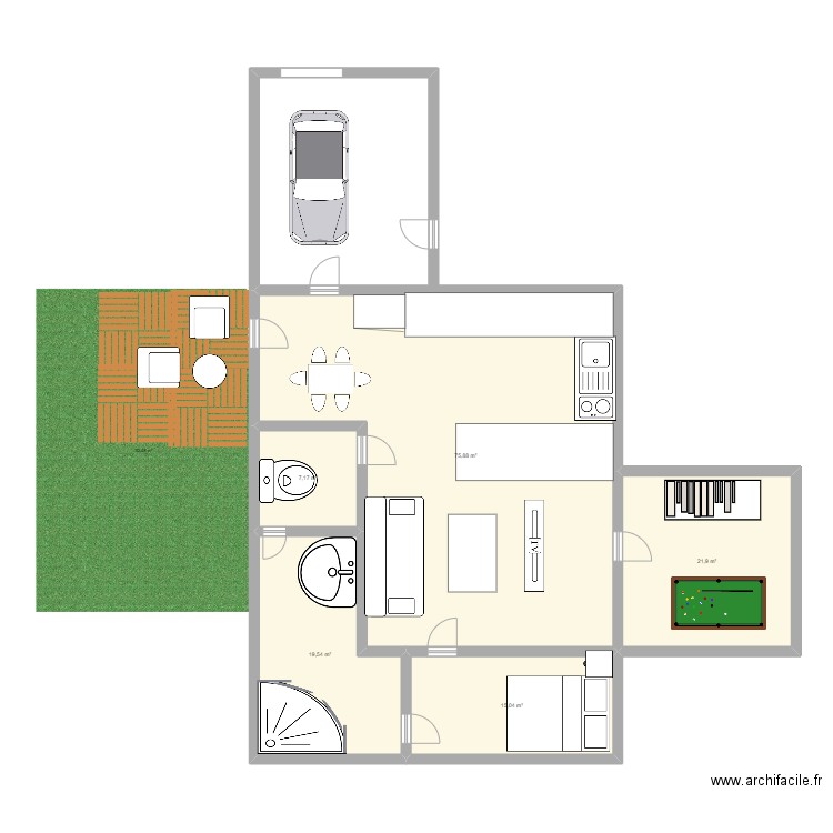 plan 3. Plan de 5 pièces et 140 m2