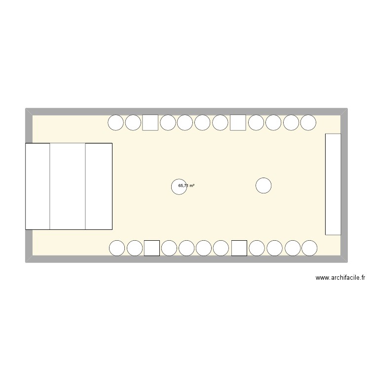 Plan festival . Plan de 1 pièce et 66 m2