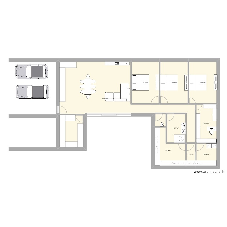 chez moi 1. Plan de 9 pièces et 150 m2