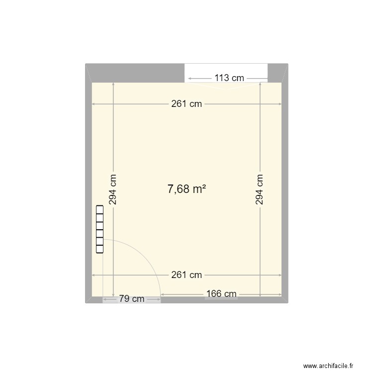 Cuisine. Plan de 1 pièce et 8 m2