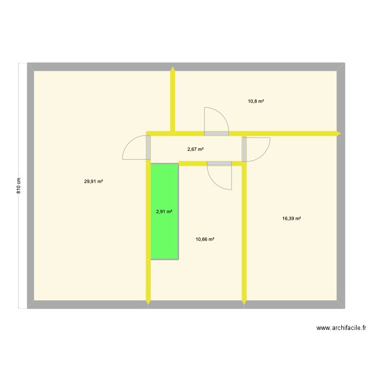 ground floor. Plan de 6 pièces et 73 m2