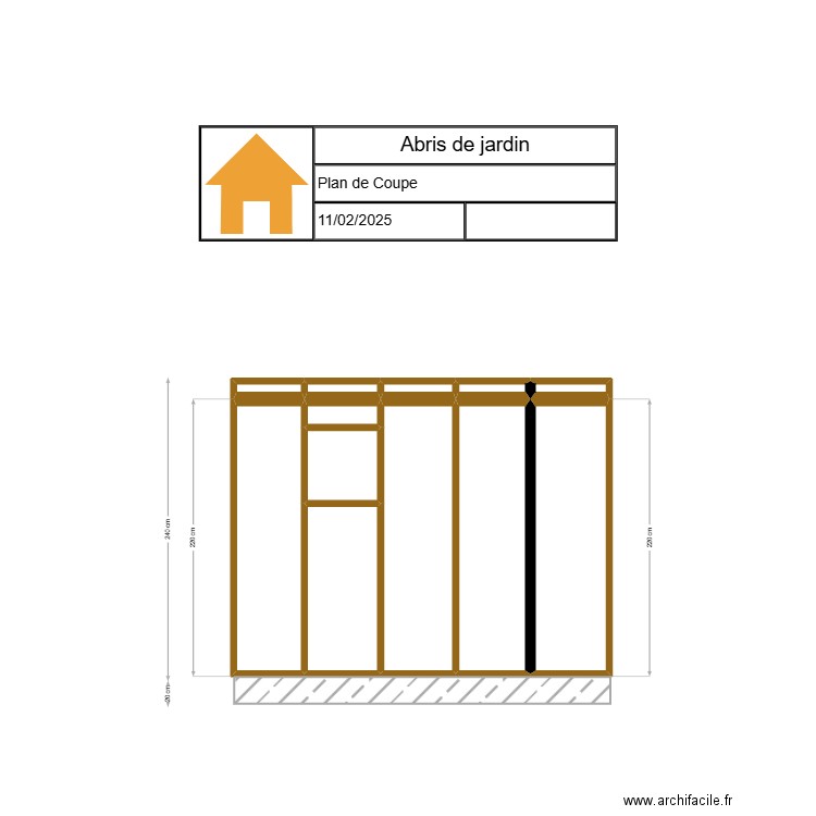 mur ouest. Plan de 12 pièces et 6 m2