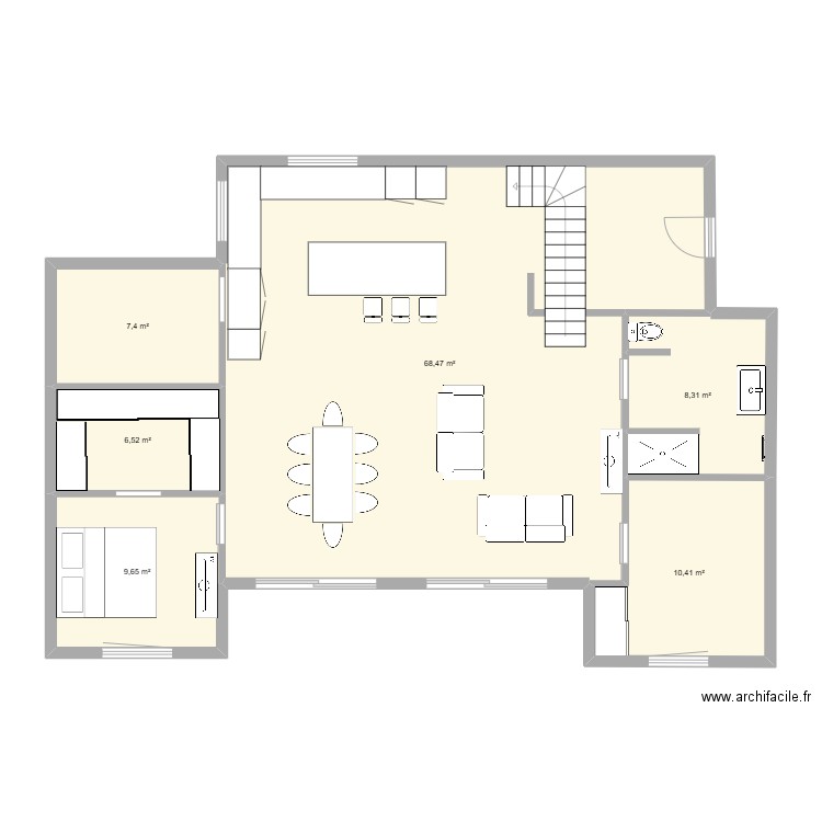 Projet. Plan de 6 pièces et 111 m2