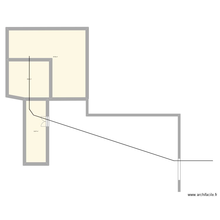 Grange réseaux. Plan de 3 pièces et 121 m2