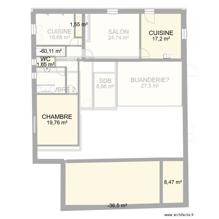 MAISON MALACHERE. Plan de 18 pièces et 184 m2