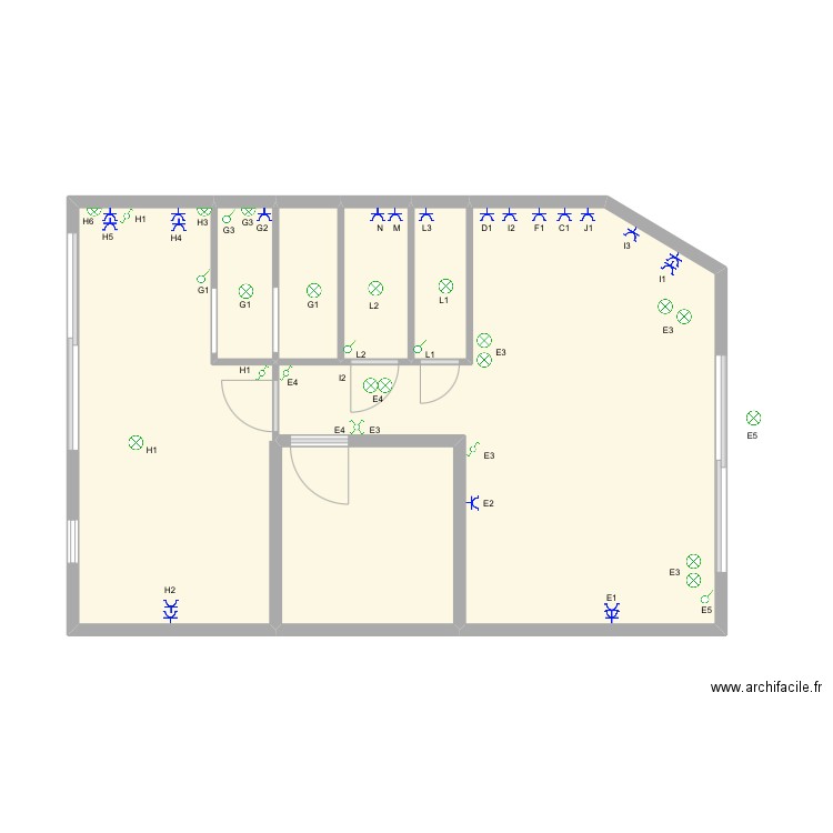 ET1 SPATE. Plan de 7 pièces et 48 m2