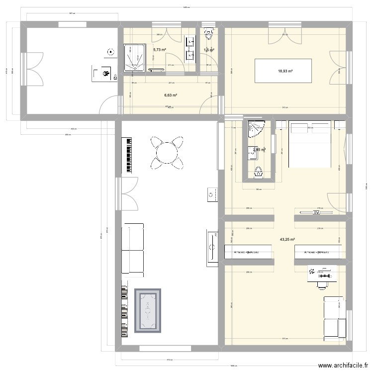 Plan maison. Plan de 6 pièces et 78 m2