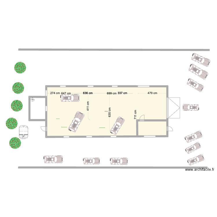 garage auto . Plan de 1 pièce et 167 m2