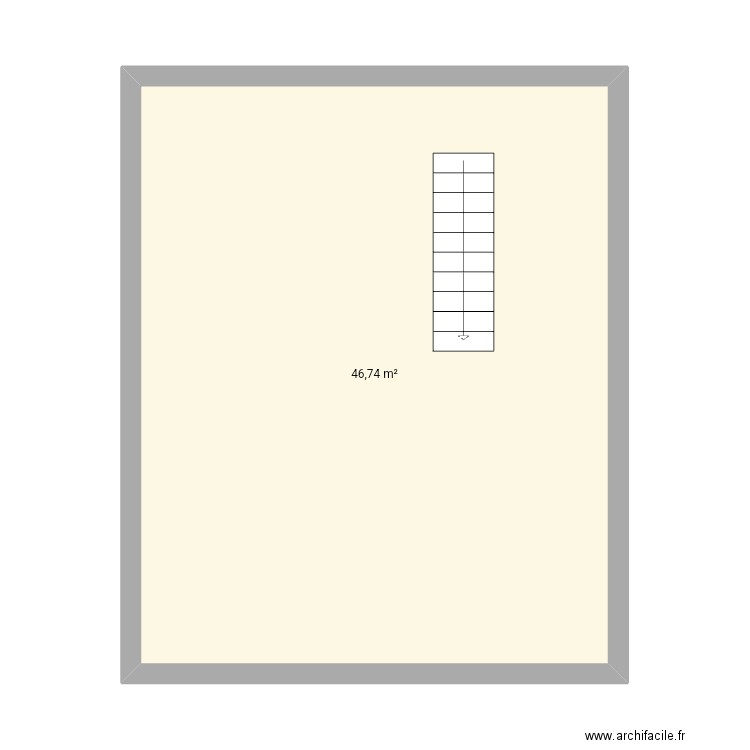 Grenier. Plan de 1 pièce et 47 m2